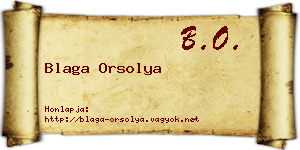 Blaga Orsolya névjegykártya